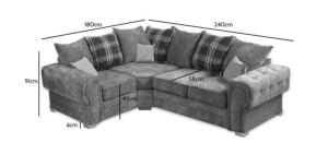 Verona Scatter Grey Fabric Corner Sofa | Elegant Design | Cosy Club Sofas