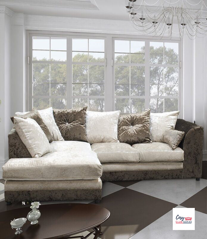 Argent Crushed Velvet Suite | Stylish Comfort | Cosy Club Sofas